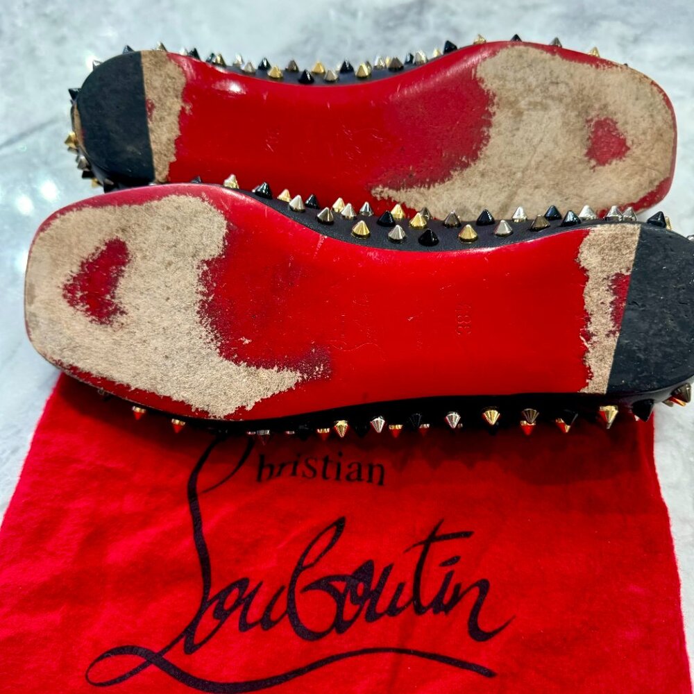 Christian Louboutin Black Studded Flats - Picture 8 of 8